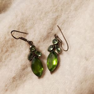Green Glass Earrings